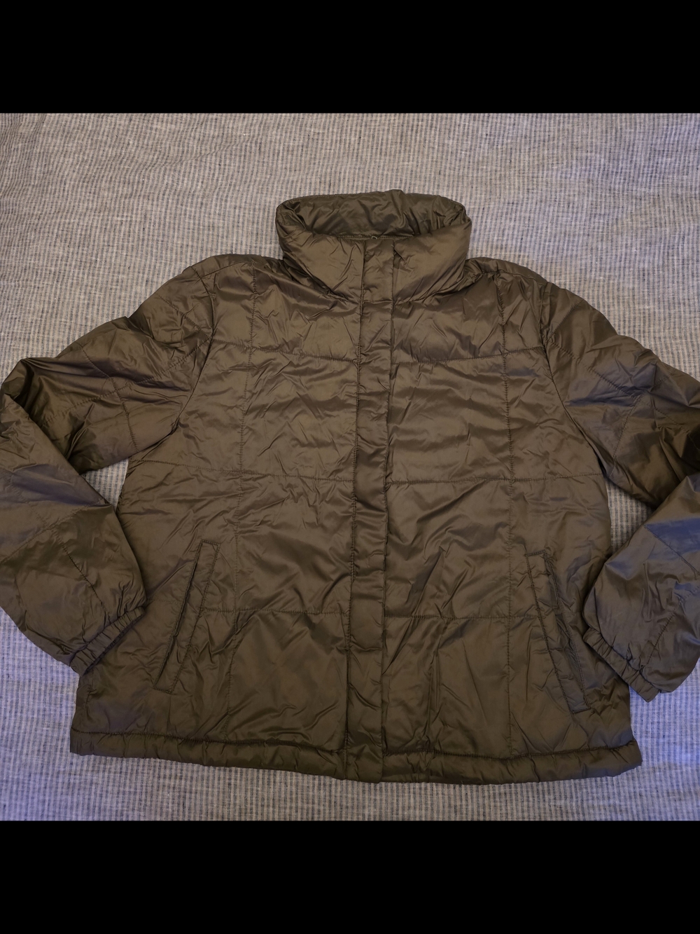Madewell Travel Buddy Olive Green Quilted Packable Puffer Jacket M - Picture 3 of 10